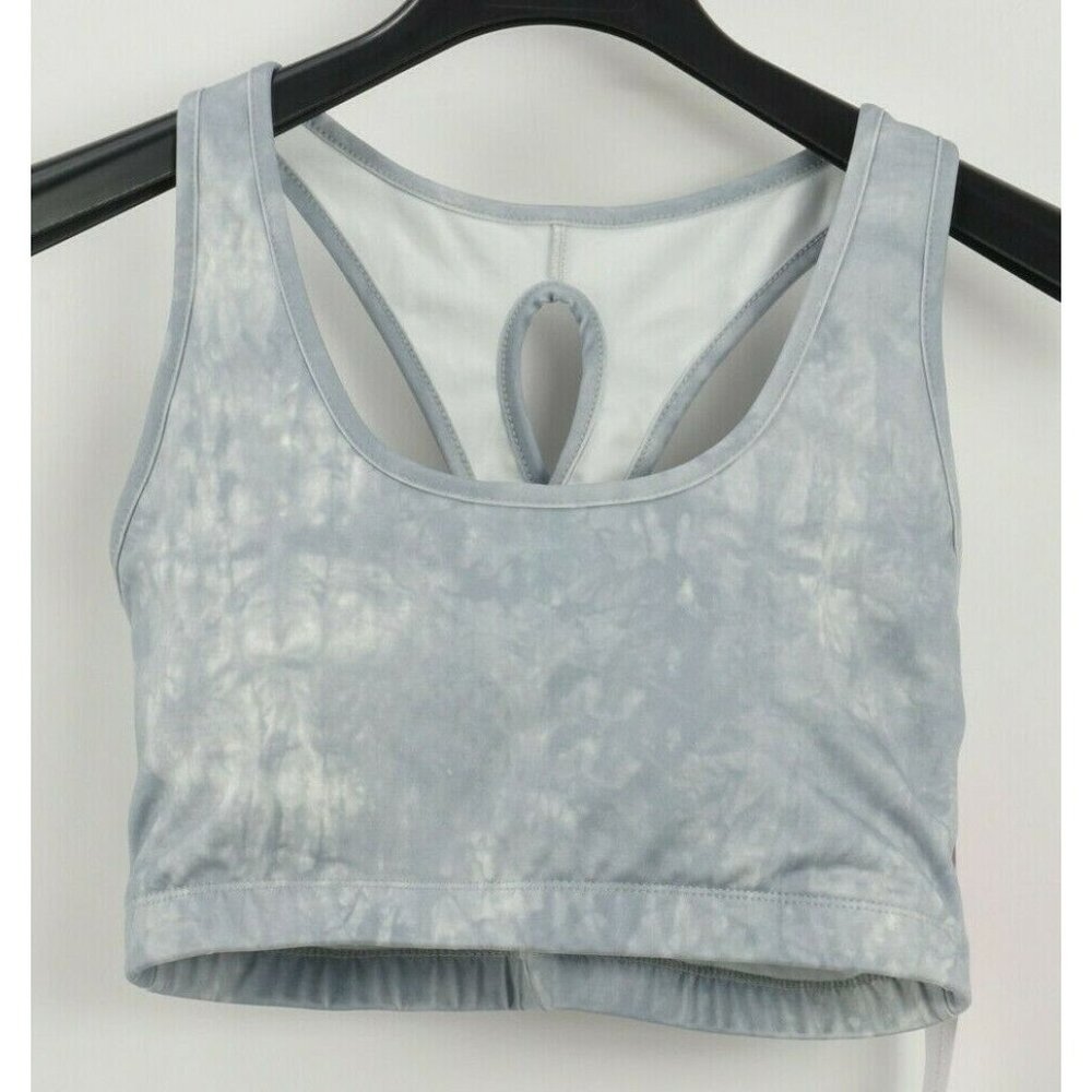 New YMI Performance Size XL Smoke Grey‎ Marbled Cross Back Stretch Sports Bra